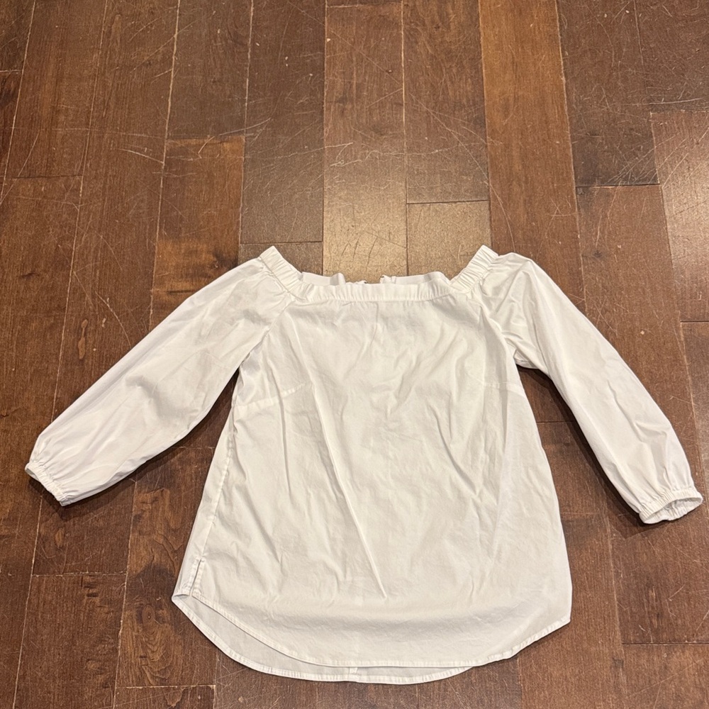 White House Black Market Off-Shoulder Blouse in White